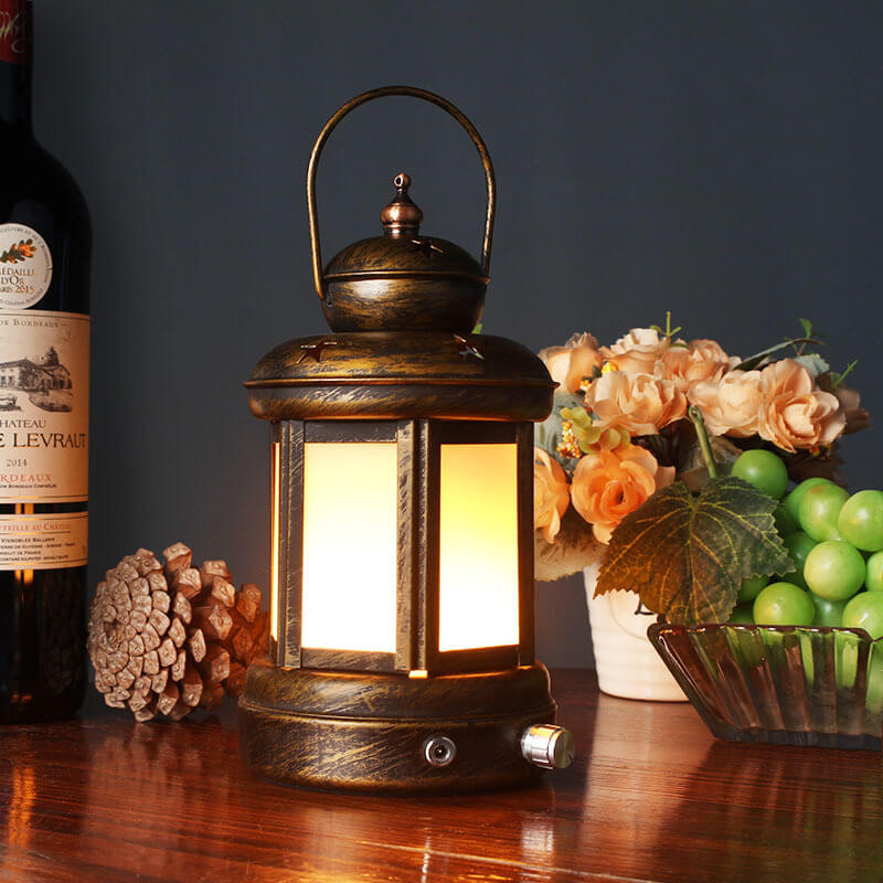 Iron Kerosene Lantern Decorative Table Lamp