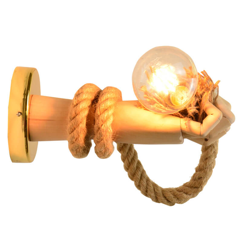 Hand Shape Arm Hemp Wall Lamp