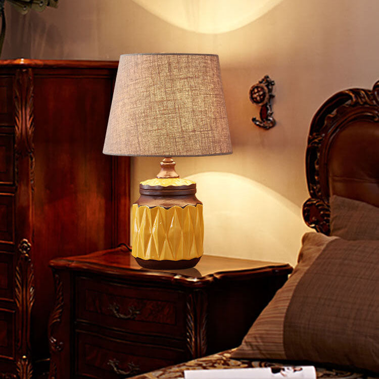 Ceramic Cylindrical Table Lamp