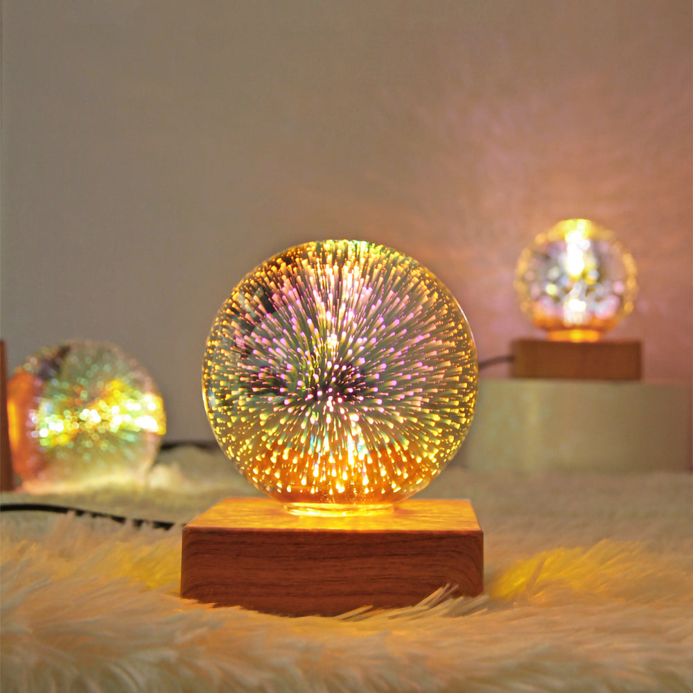 Colorful Glass Ball Plug-in Table Lamp