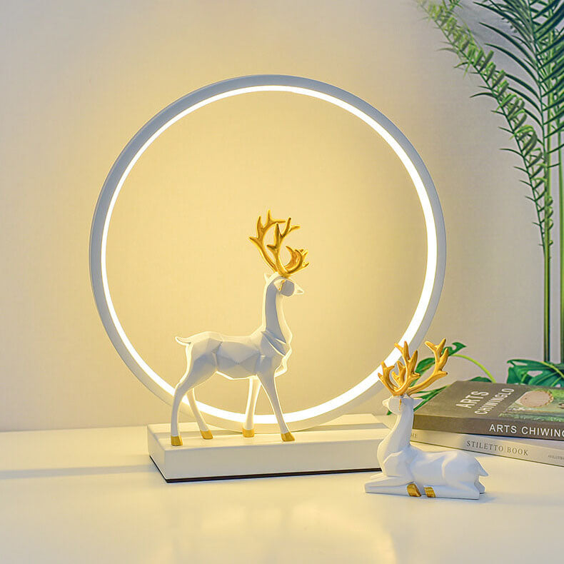 Circle Deer Night Table Lamp
