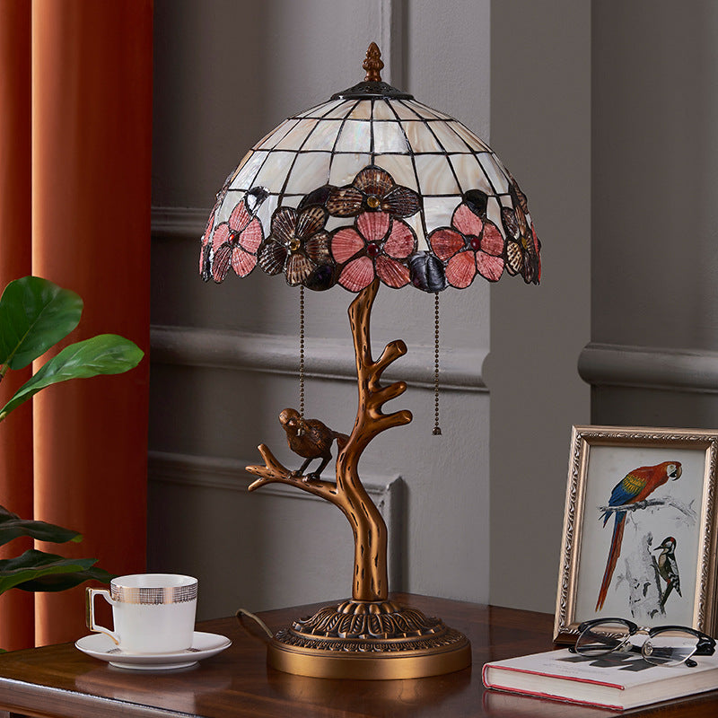 Full Copper Bird Decoration 2-Light Table Lamp
