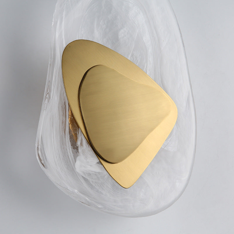 Irregular Oval Hardware Glass Wall Lamp