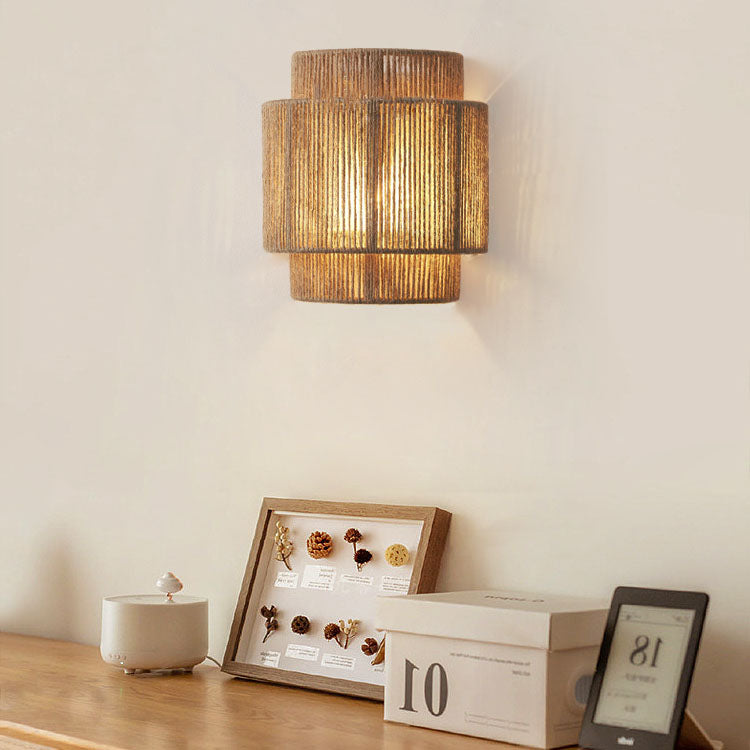 Rope Woven Curved Living Wall Lamp