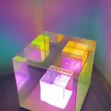 Acrylic RGB Line Rubik's Table Lamp