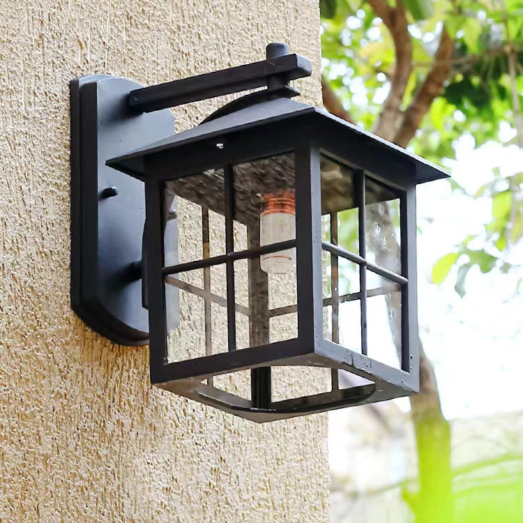 Aluminum Square Glass Patio Outdoor Light
