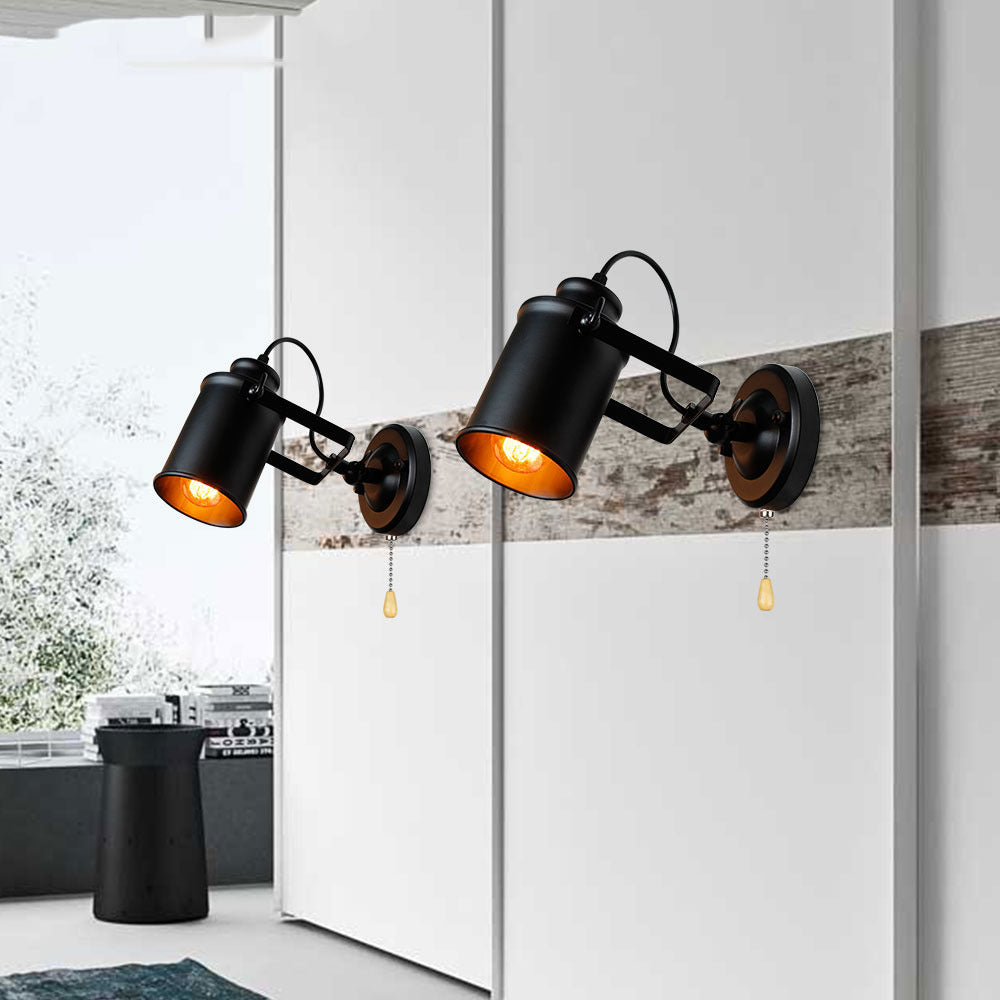 Cylindrical Iron Living Room Wall Lamp