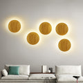 Round Irregular Oval Wood Wall Lamp