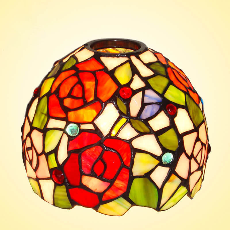 Rose Lantern Stained Glass Table Lamp