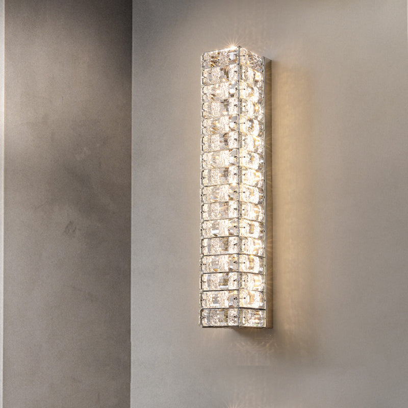 Rectangle Stainless Steel Crystal Wall Lamp