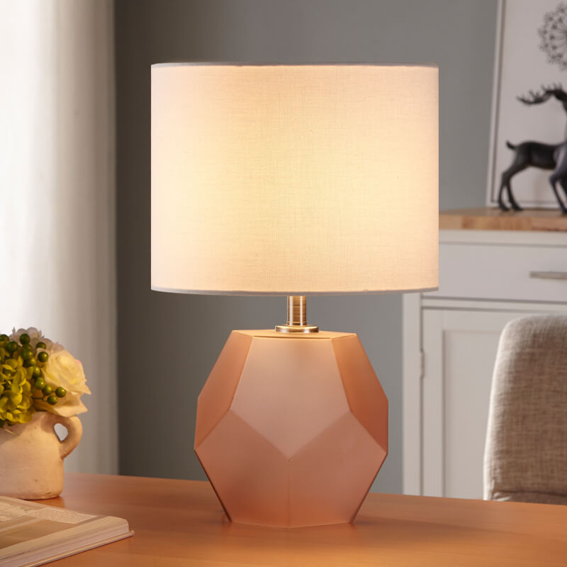 Drum Fabric Rhombus Ball Table Lamp