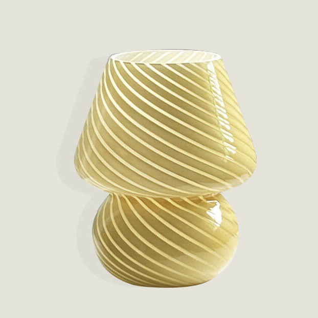 Striped Mushroom Glass Table Lamp