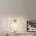 Crystal Iron Round Bedroom Table Lamp