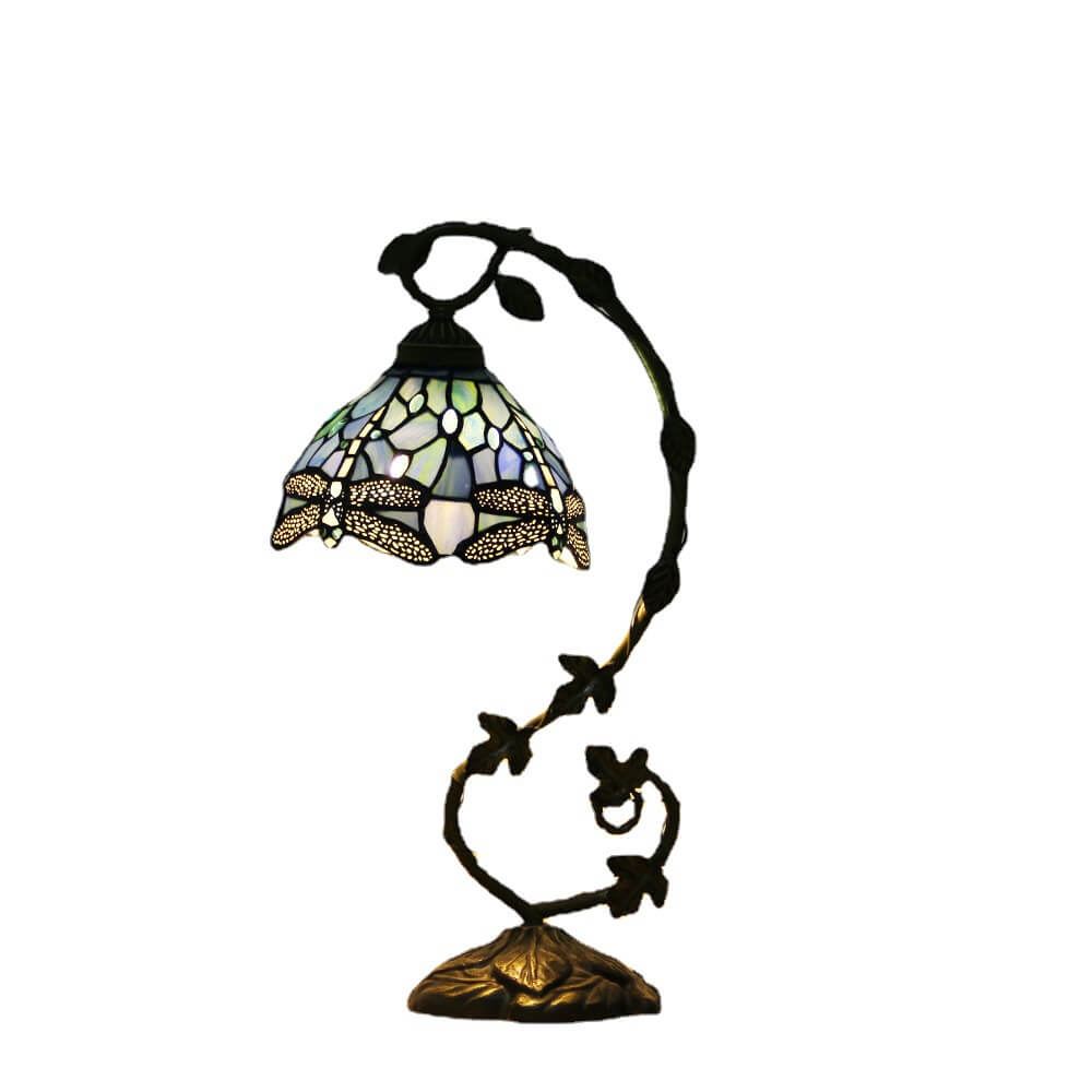 Dragonfly Stained Glass Vine Table Lamp