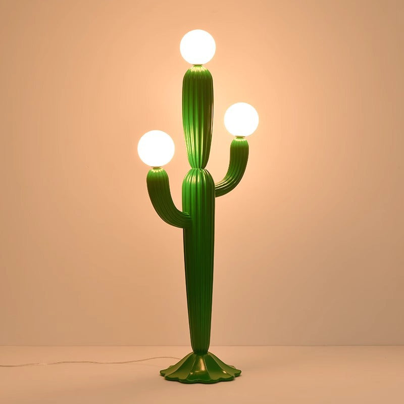 Contemporary Creative Cactus Resin 3-Light Floor Lamp
