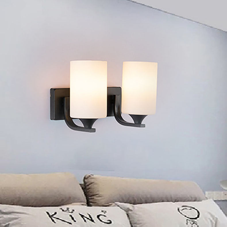 Cylinder Iron Glass 1/2 Wall Lamp