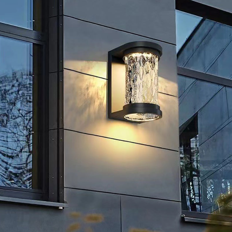 Cylinder Stainless Steel Glass Outdoor Light