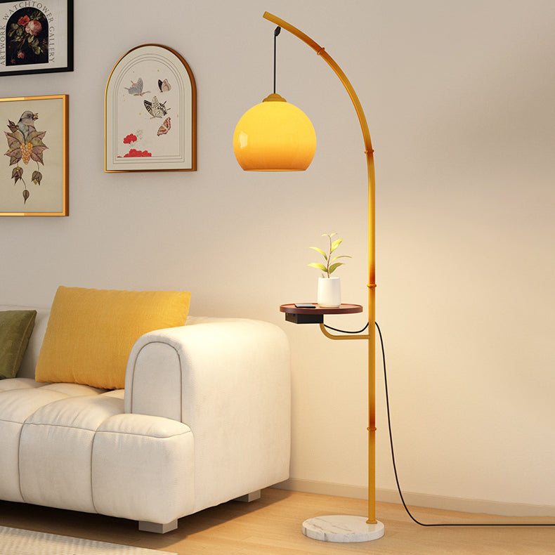 Moonlight Glass Ball Marble Floor Lamp