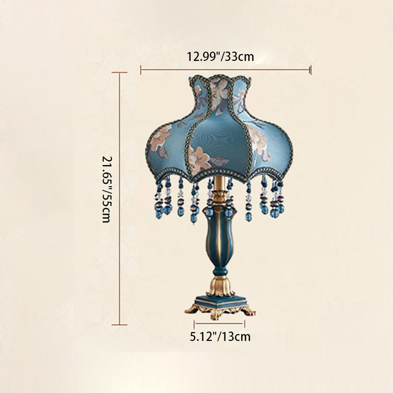 Court Top Resin Fabric Table Lamp