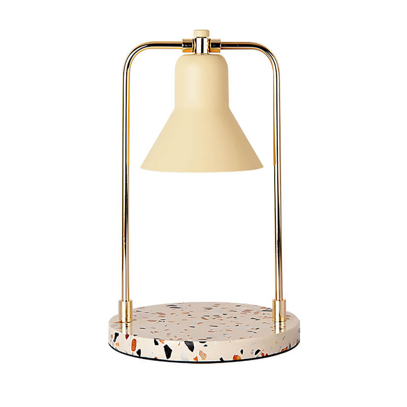 Milk Yellow Cone Marble 2-Light Table Lamp