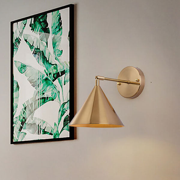 Iron Plated Brass Cone Wall Lamp