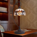 Iron Glass Floral Whelk Table Lamp