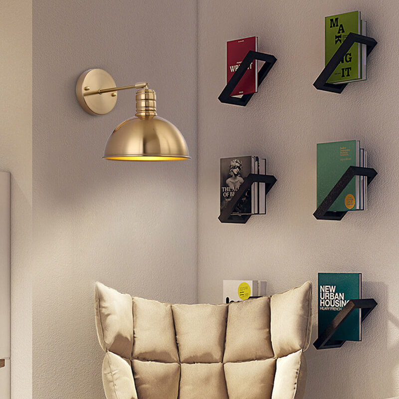 Iron Plated Brass Cone Wall Lamp