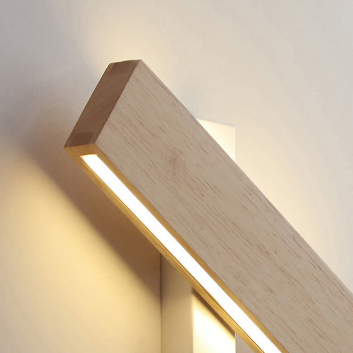 Wooden Acrylic Linear Bedroom Wall Lamp