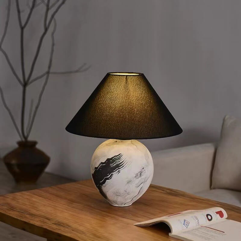 Ink Painting Decorative Ceramic Table Lamp