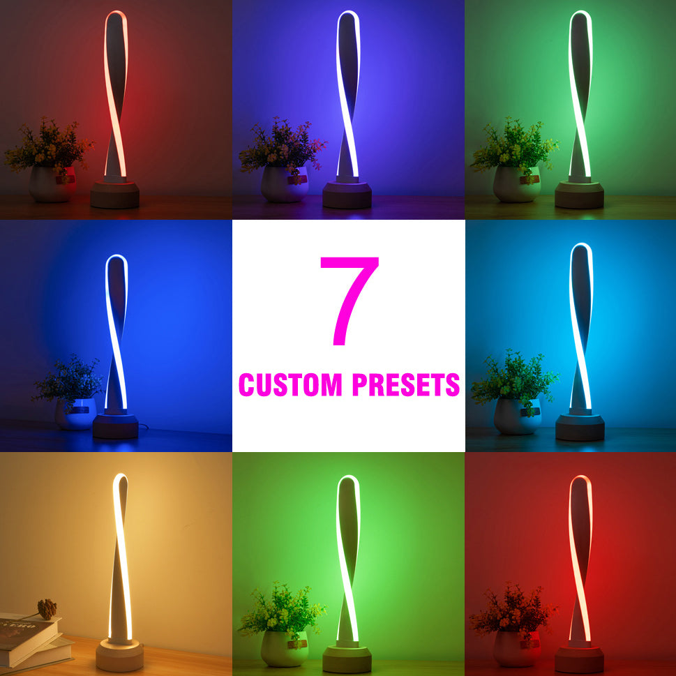 Elliptical Spiral Strip Beech Table Lamp