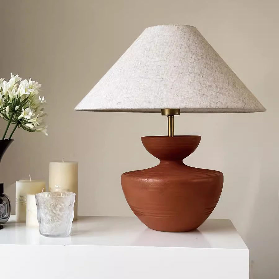 Jar Resin Fabric Living Table Lamp