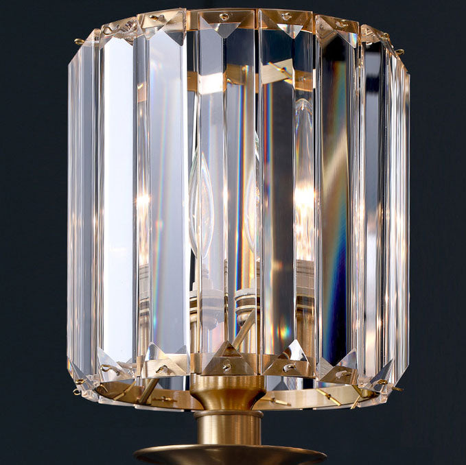 Crystal Copper Cylinder Wall Lamp