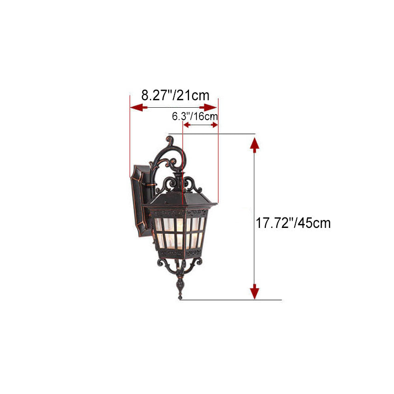 Square Lantern Carved Outdoor Light