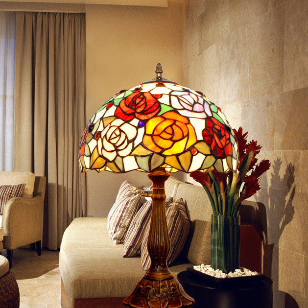 Alloy Four-Color Rose Table Lamp