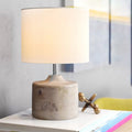 Fabric Cylinder Solid Wood Table Lamp