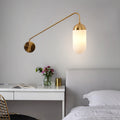 Glass Column Swing Arm Wall Lamp