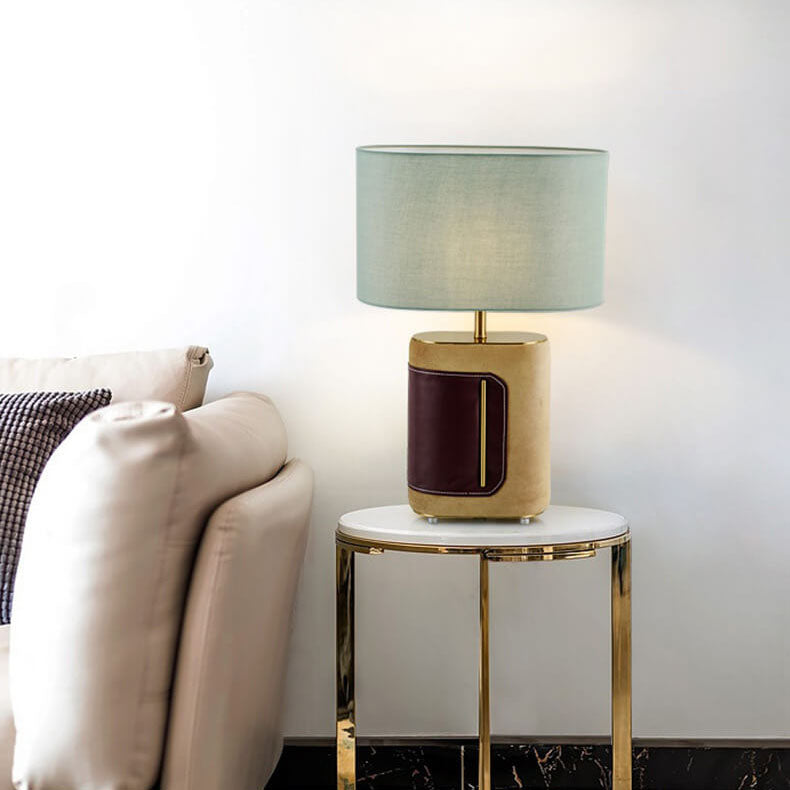 Leather Velvet Fabric Table Lamp