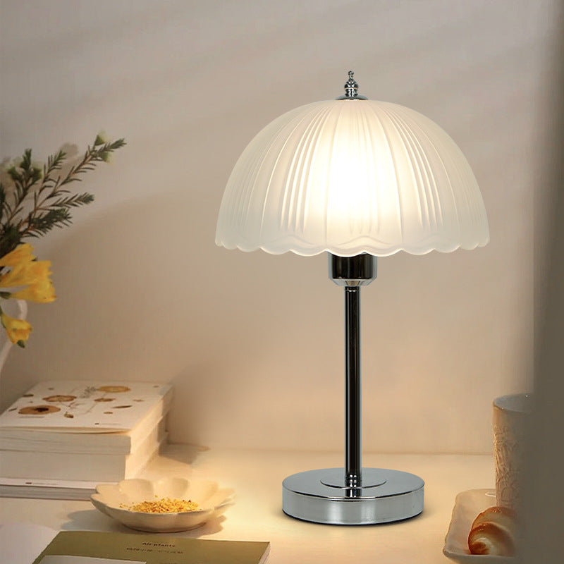Iron Glass Dome Petal Table Lamp