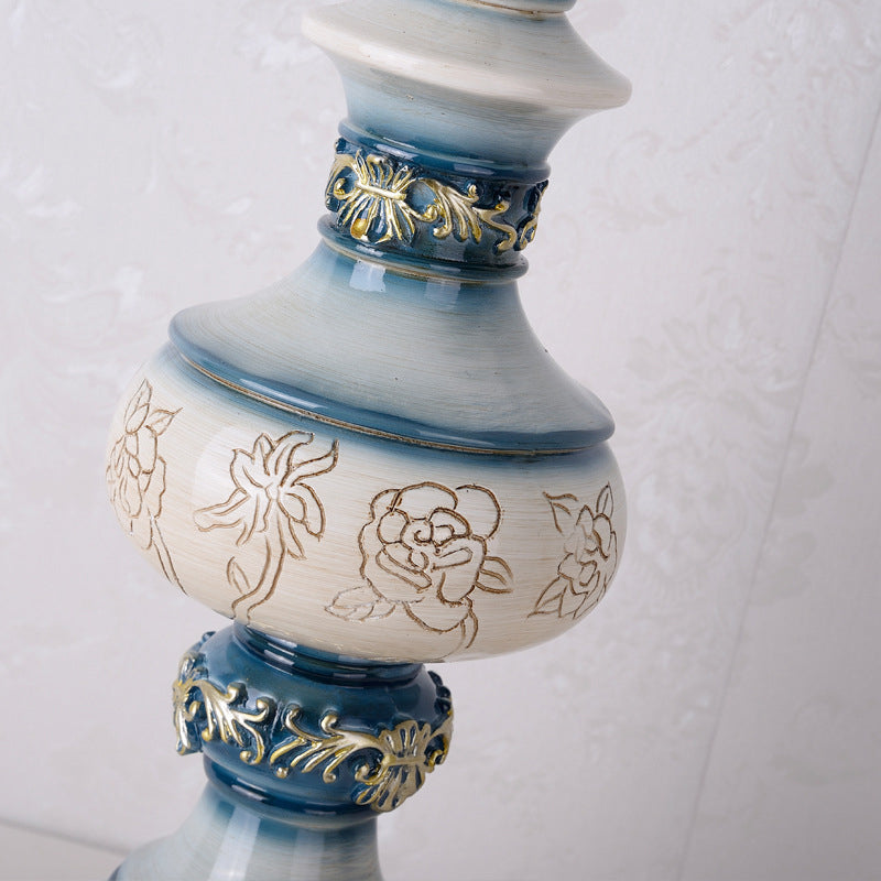 Carved Vase Fabric Resin Table Lamp