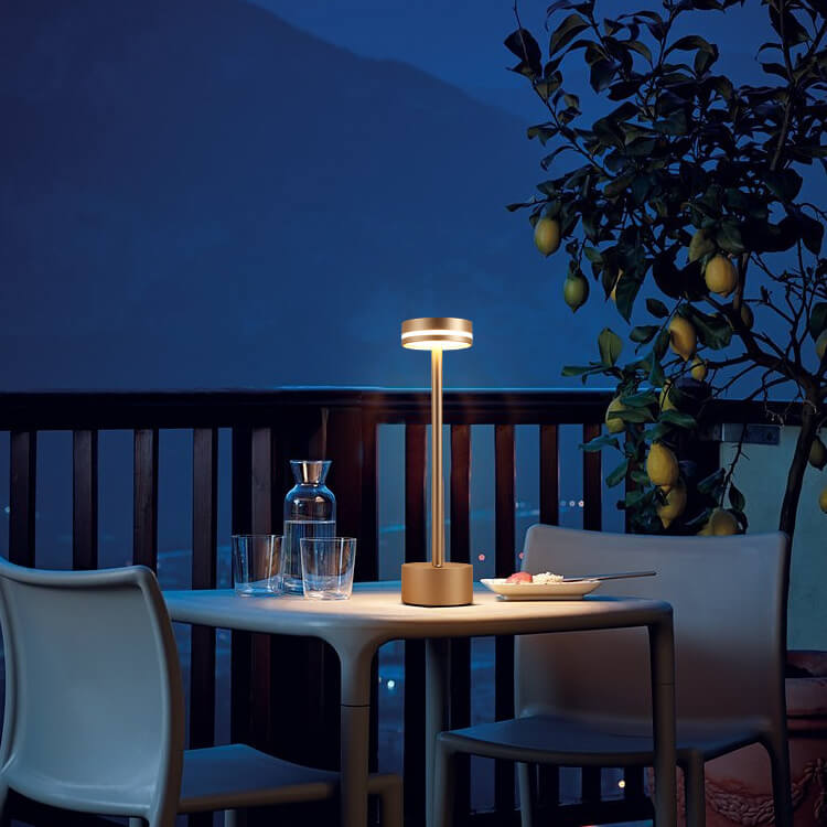 Cylindrical Metal Acrylic Table Lamp