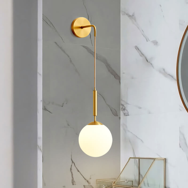 Round Ball Copper Glass Wall Lamp