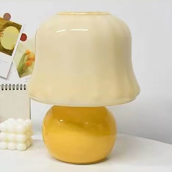 Glass Mushroom Shape Study Table Lamp