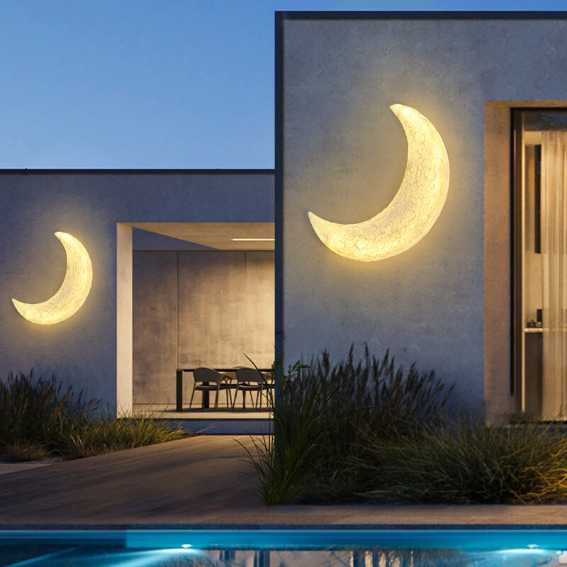 Moon Shape Resin Rainproof Outdoor Light