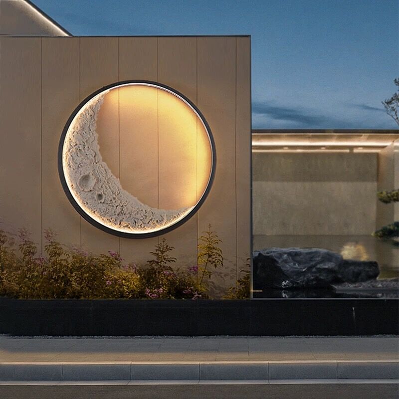 Round Metal Resin Bedroom Wall Lamp