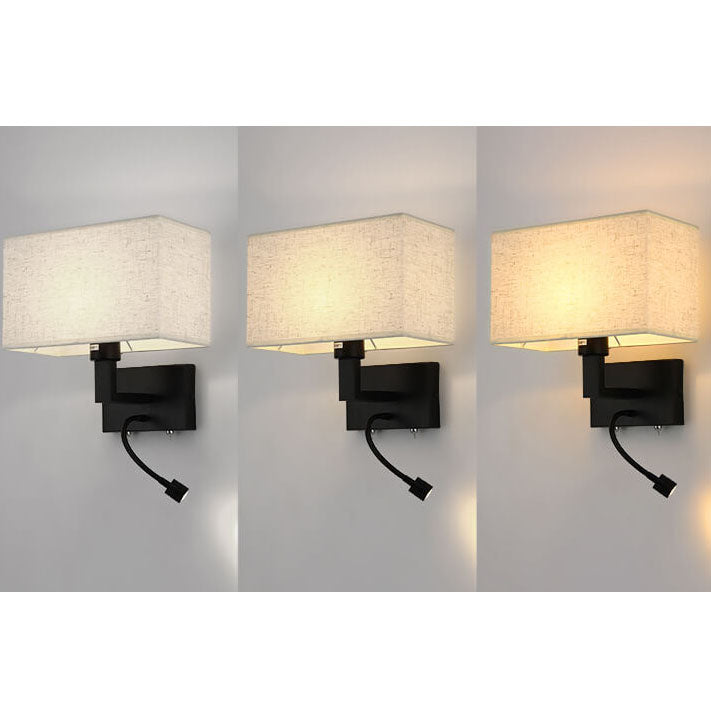 Solid Color Rectangular Iron 2-Light Wall Lamp