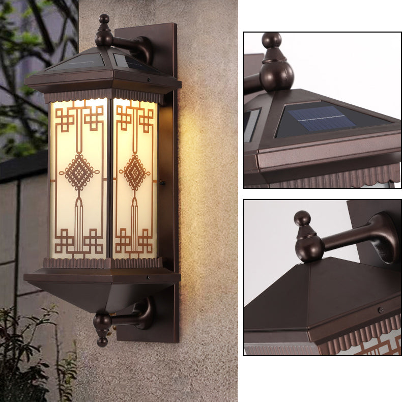 Aluminum Square Knot Pattern Outdoor Light