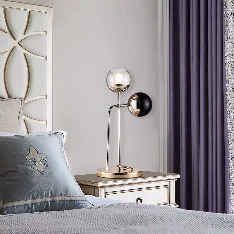 Orb Hardware Glass Bedroom 2-Light Table Lamp