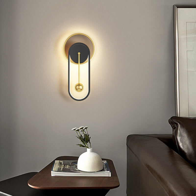 Iron Clock Design Wall Lamp