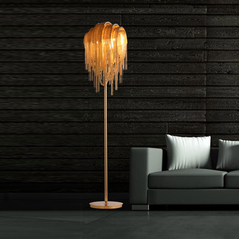 Tassel Chain Iron Aluminum 2-Light Floor Lamp