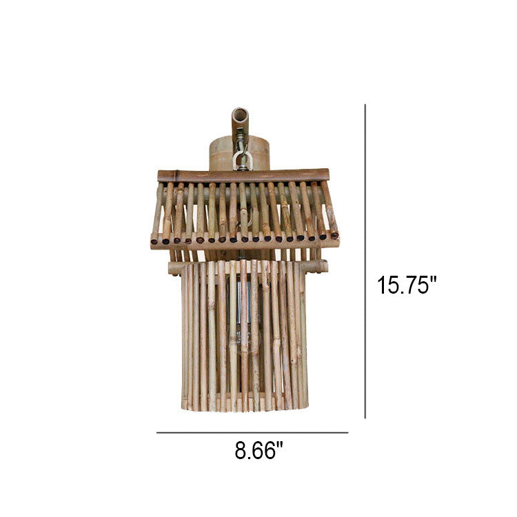 Bamboo Weaving Cylinder Wall Lamp